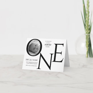 Individuelles ONE Erstes Geburtstagsfoto Einladung