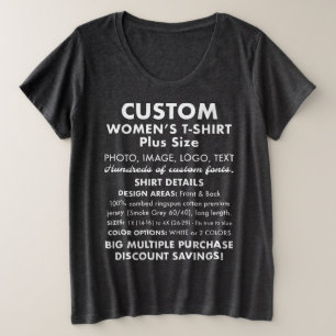 Individuelles personalisiertes Damen-T-Shirt in Üb Große Größe T-Shirt