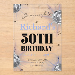 individuelles personalisiertes Foto 50. Geburtstag Acryleinladungen