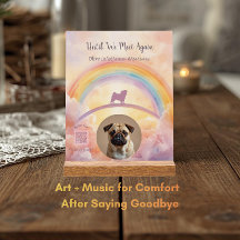 Individuelles Pug-Gedenk-Acrylschild – Name, Daten