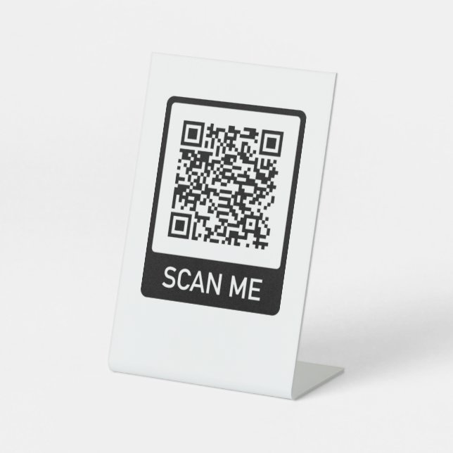 Individuelles QR Code Business Pedestzeichen Sockelschild (Vorderseite)