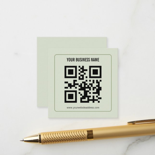 Individuelles QR-Code-Geschäftsname-Vorlage Begleitkarte (Vorderseite/Rückseite Beispiel)