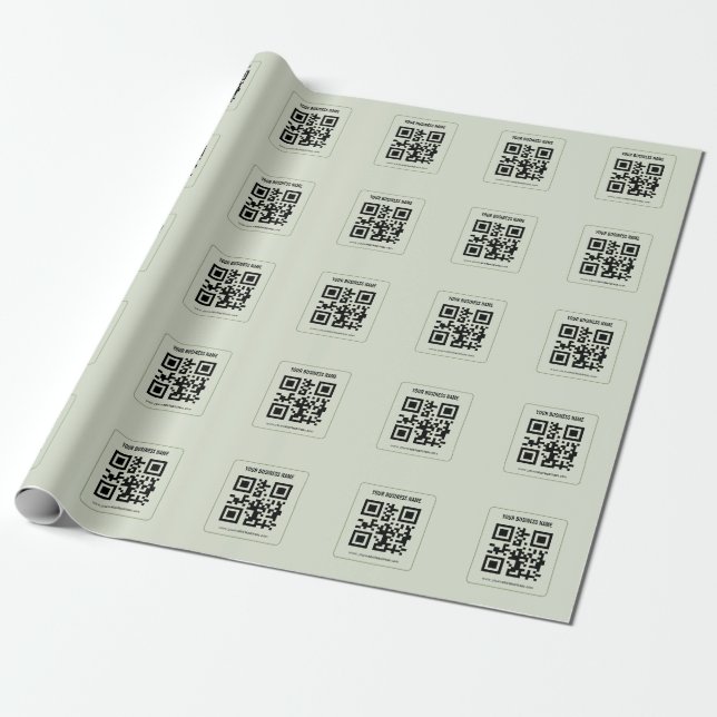 Individuelles QR-Code-Geschäftsname-Vorlage Geschenkpapier (Ungerollt)