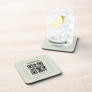 Individuelles QR-Code-Geschäftsname-Vorlage Getränkeuntersetzer