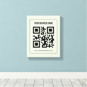 Individuelles QR-Code-Geschäftsname-Vorlage Leinwanddruck