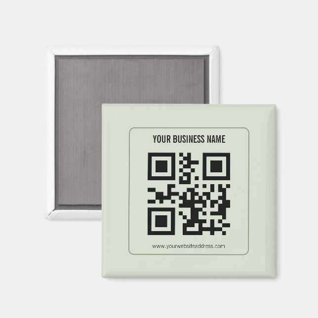 Individuelles QR-Code-Geschäftsname-Vorlage Magnet (Vorderseite/Rückseite)