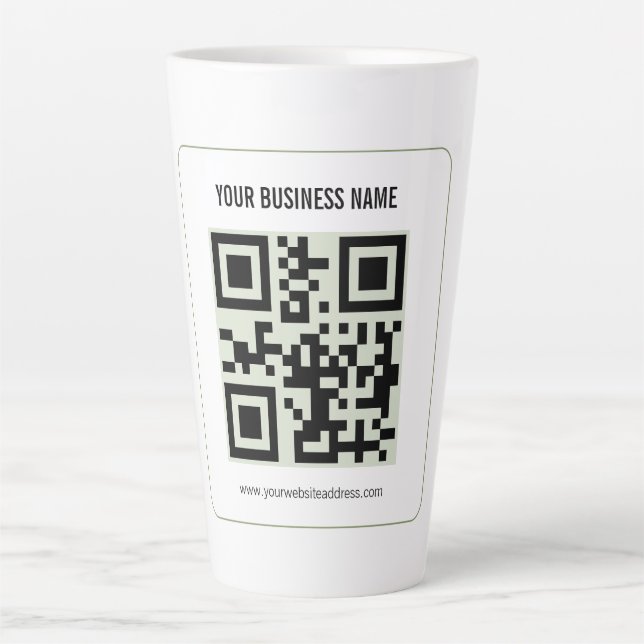 Individuelles QR-Code-Geschäftsname-Vorlage Milchtasse (Vorderseite)