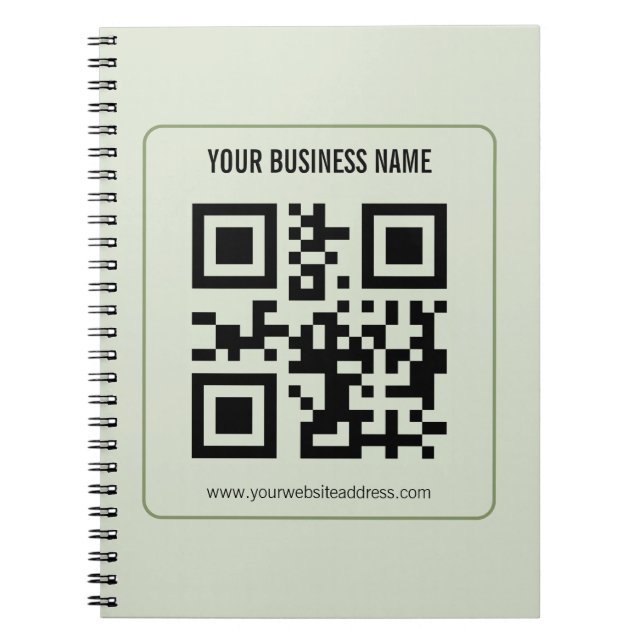 Individuelles QR-Code-Geschäftsname-Vorlage Notizblock (Vorderseite)
