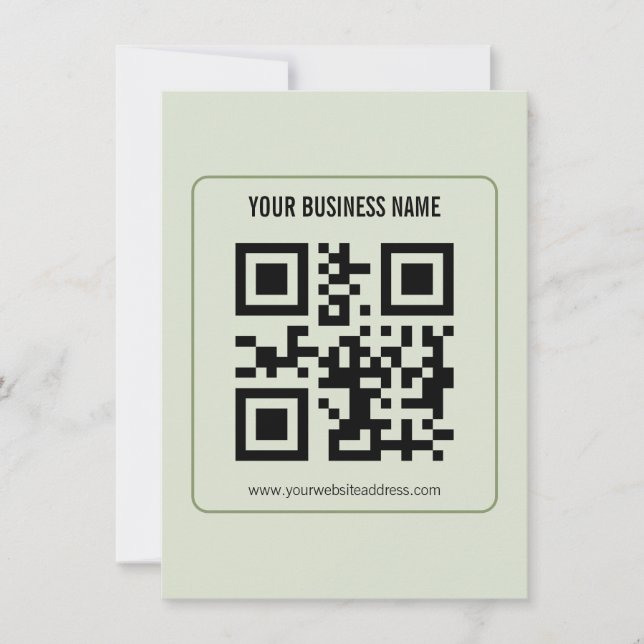 Individuelles QR-Code-Geschäftsname-Vorlage Save The Date (Vorderseite)