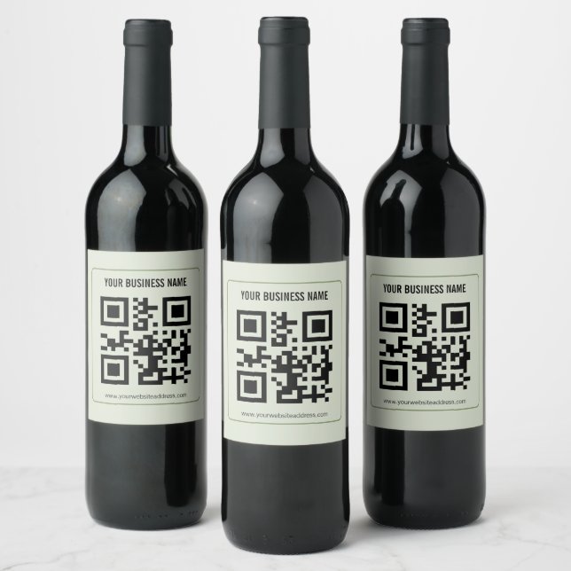 Individuelles QR-Code-Geschäftsname-Vorlage Weinetikett (Flaschen)
