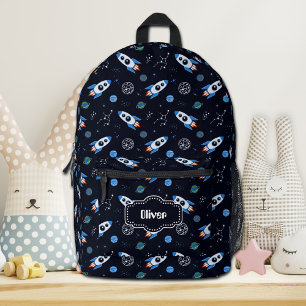 Individuelles Raketenschiff-Muster-Rucksack Bedruckter Rucksack