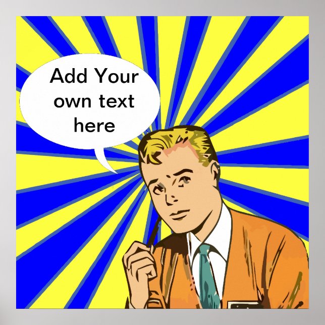 Individuelles Retro-Comic-Design Grosses Poster (Vorne)