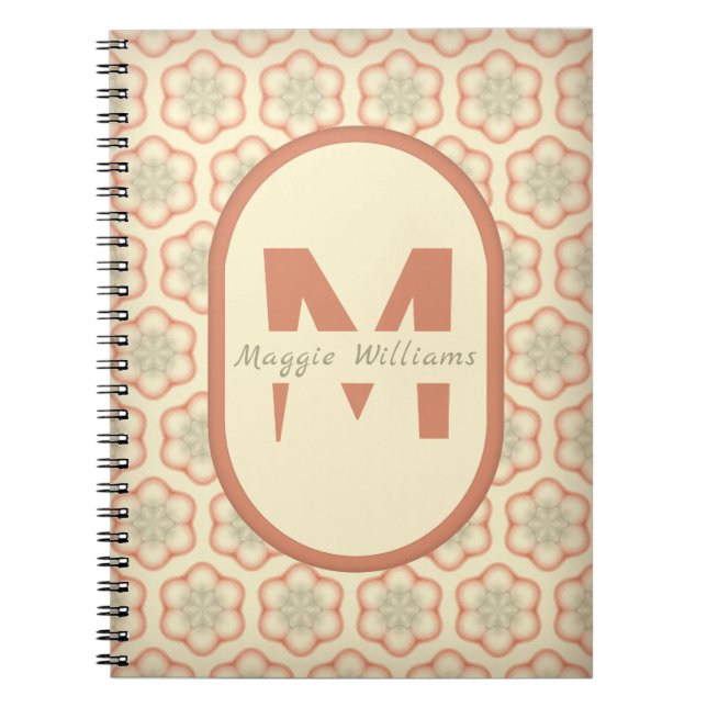 Individuelles Retro Monogram Notebook Notizblock (Vorderseite)