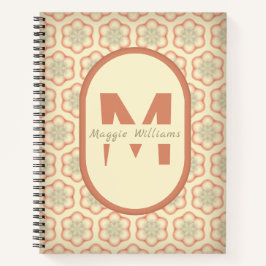 Individuelles Retro Monogram Notebook Notizbuch