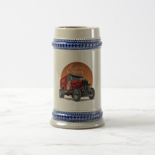 Individuelles Retro-Rennwagen-Konzept Bierglas