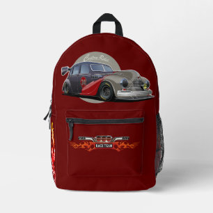 Individuelles Sci-Fi Retro-Rennwagen Bedruckter Rucksack