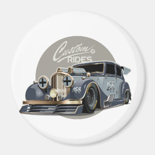 Individuelles Sci-Fi Retro-Rennwagen Magnet