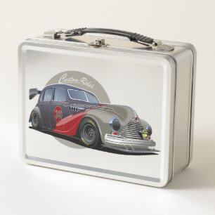 Individuelles Sci-Fi Retro-Rennwagen Metall Brotdose