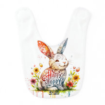 Individuelles Sonnenbunny Bunny Baby Bib mit Blume