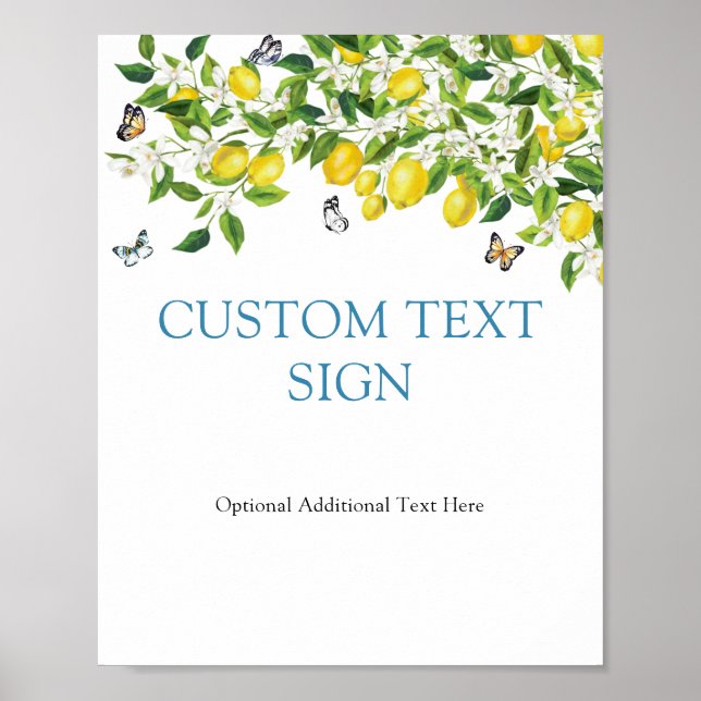 Individuelles Textsymbol für die botanische Lemon  Poster (Vorne)