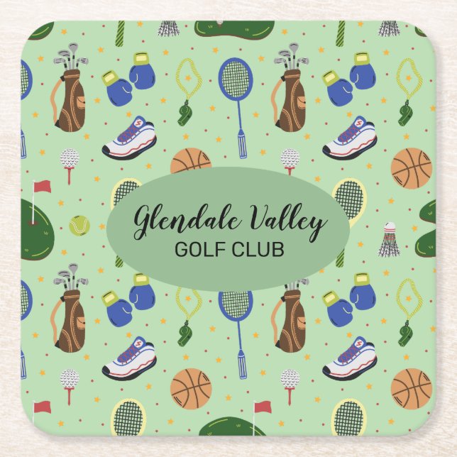 Individuelles Thema Golf Rechteckiger Pappuntersetzer (Vorderseite)
