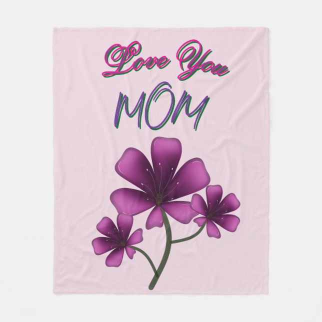Individuelles und personalisiertes Blumen-Geschenk Fleecedecke (Vorderseite)