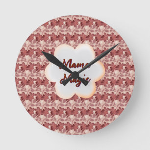 Individuelles und personalisiertes Blumen-Geschenk Runde Wanduhr