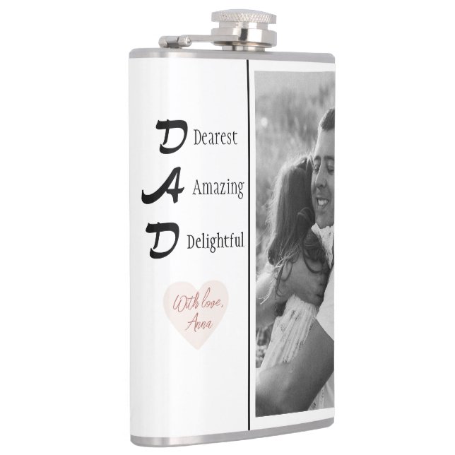 Individuelles Vater Flask Foto | Vatertagsgeschenk Flachmann (Rechts)