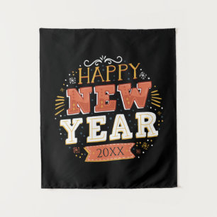 Individuelles Vintage-Design zum Silvesterabend Ei Wandteppich