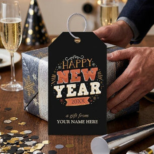 Individuelles Vintage Silvester Design Einzigartig Geschenkanhänger