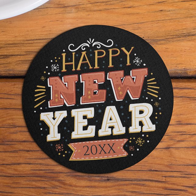 Individuelles Vintage Silvester Design Einzigartig Getränkeuntersetzer (Von Creator hochgeladen)