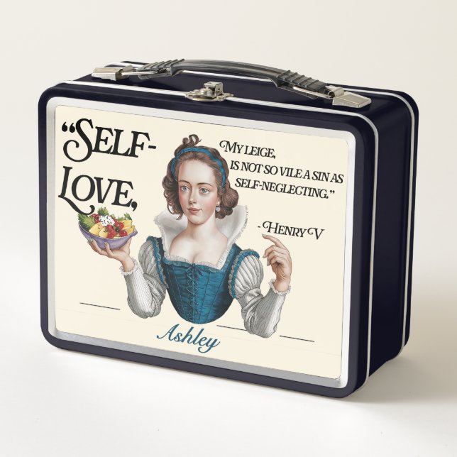 Individuelles, Vintages, elegantes Zitat zur Selbs Metall Brotdose (Vorderseite)