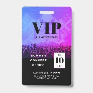 Individuelles VIP All Access Concept Abzeichen Ausweis