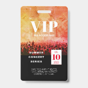 Individuelles VIP All Access Concept Abzeichen Ausweis