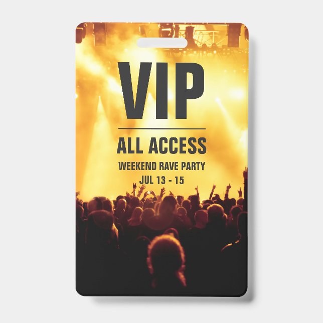 Individuelles VIP All Access Concept Pass Abzeiche Ausweis (Vorderseite)