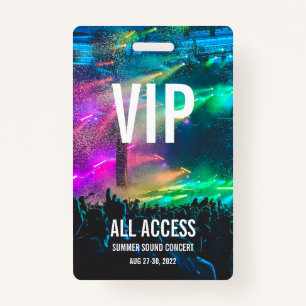 Individuelles VIP All Access Pass Konzert Abzeiche Ausweis