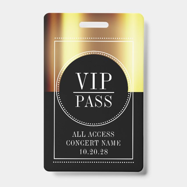 Individuelles VIP All Access Pass Konzert Abzeiche Ausweis (Vorderseite)