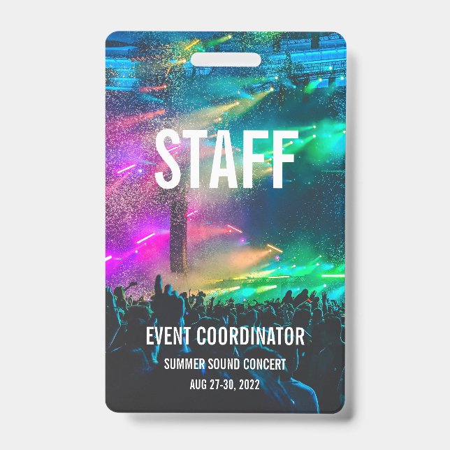 Individuelles VIP All Access Pass Konzert Abzeiche Ausweis (Vorderseite)