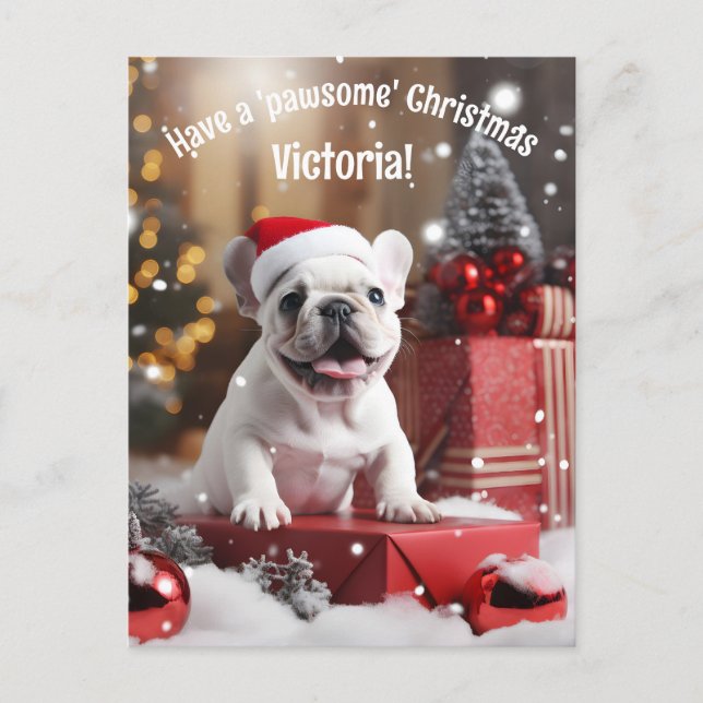 Individuelles Winterwhiskers Wonderland Postkarte (Vorderseite)