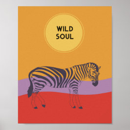 Individuelles zebra modernes, helles Safari-Poster Poster