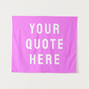 Individuelles Zitat-Banner Personalisiert Hellrosa Wandteppich