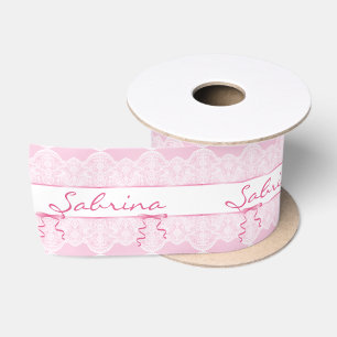 INDIVIELLER NAME Vintage Spitze Mädchen Baby Showe Satinband