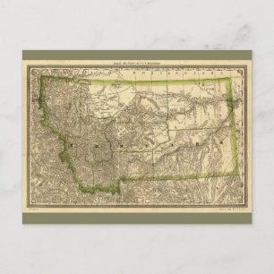 Indizierte County-Karte von Montana (1881) Postkarte