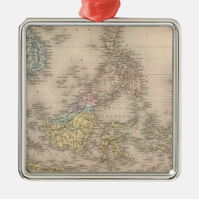 Indochina-Archipel von Asien Ornament Aus Metall (Vorne)