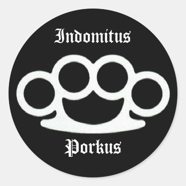 Indomitus Porkus Knuckles Runder Aufkleber (Vorderseite)