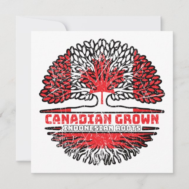Indonesia Indonesian Canadian Canada Tree Roots Karte (Vorderseite)