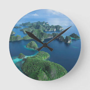 Indonesia, West Papua. Aerial Of Raja Ampat Runde Wanduhr
