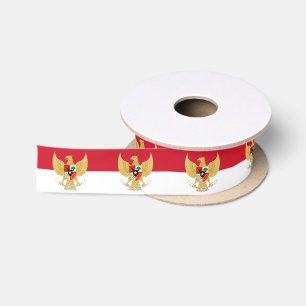 Indonesien-Band, Emblem, indonesische Flagge Satinband