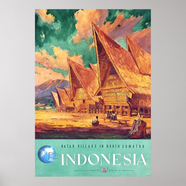 Indonesien, Batak Village in Nordsumatra Poster (Vorne)
