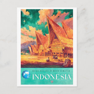 Indonesien, Batak Village in Nordsumatra Postkarte